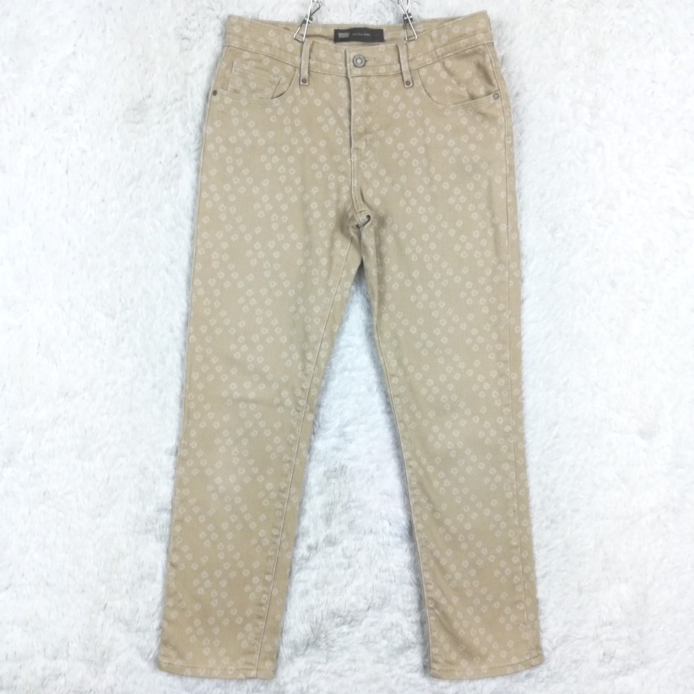 Levi's Womens Jeans Mid Rise Skinny Beige Denim Animal Print Stretch 4